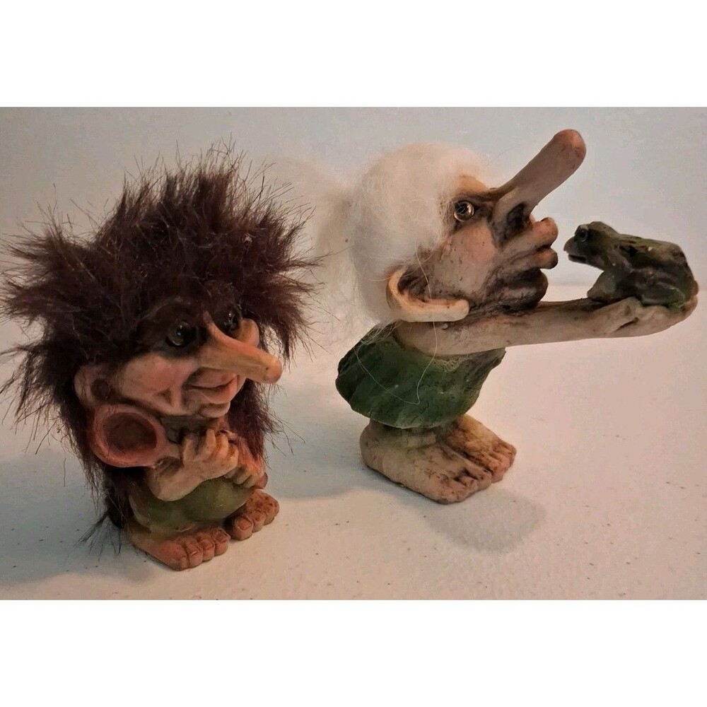Nyform Norway Troll Girl Kissing Frog Figure And Boy Lot